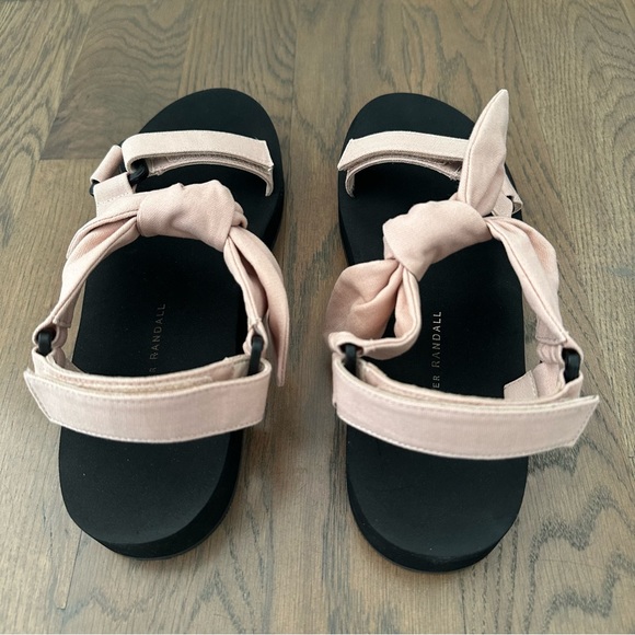 NIB Loeffler Randall Women's Maisie Linen Cotton Sport Sandals Berlap/Black 9.5M - Picture 3 of 7